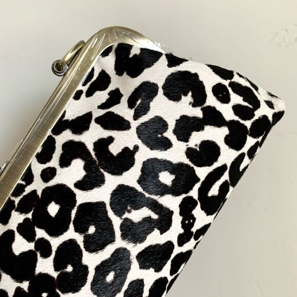 Handmade Real hair-on-horsehide Leopard printed Clutch/Evening bag & 2 Straps